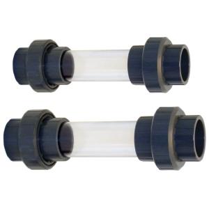 PVC zichtglas met 3-delige koppelingen